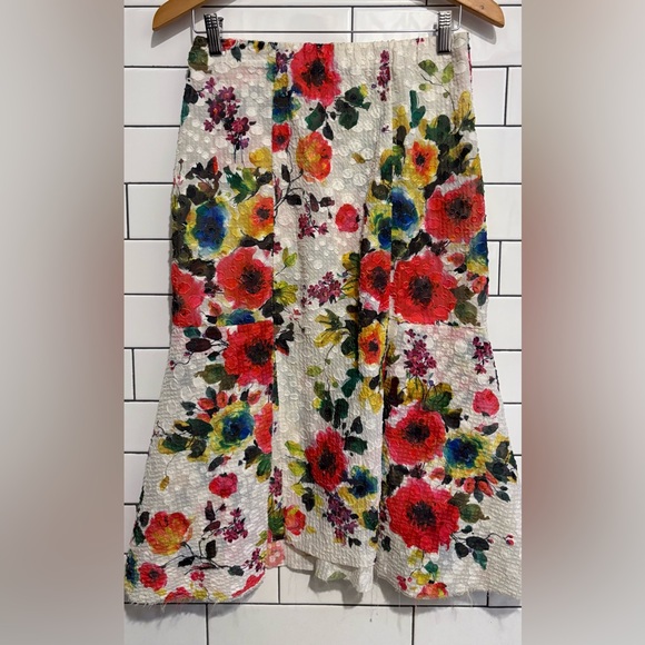 Anthropologie Eva Franco sheer floral print midi Skirt 6 - Picture 3 of 4
